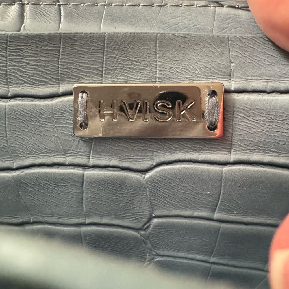 HVISK Blue Croc-Embossed Crossbody Bag